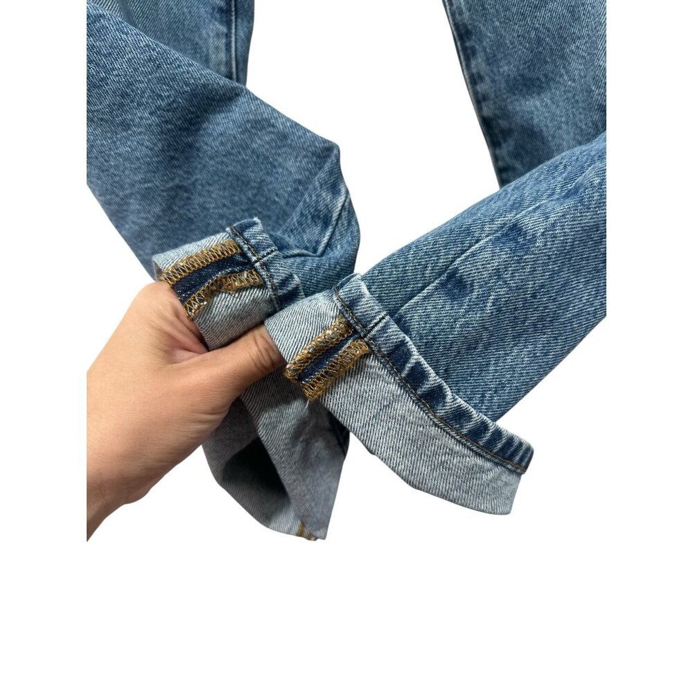 Frame The Hang Jeans Womens 25 Blue Selvedge Straight Leg Mid Rise Rigid Cotton - Picture 6 of 14